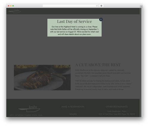 Avada best restaurant WordPress theme - knifedallas.com