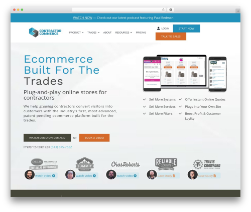 Avada best WordPress theme - contractorcommerce.com