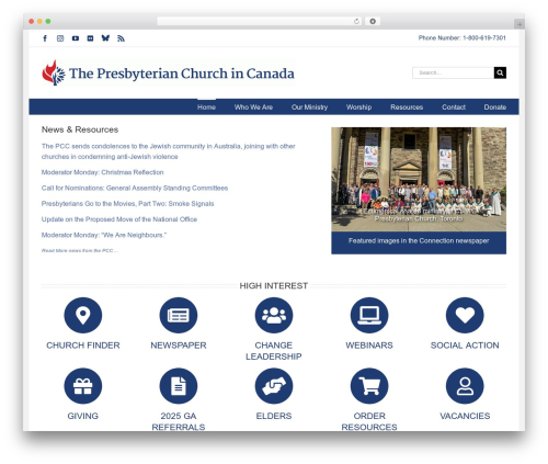 Avada premium WordPress theme - presbyterian.ca