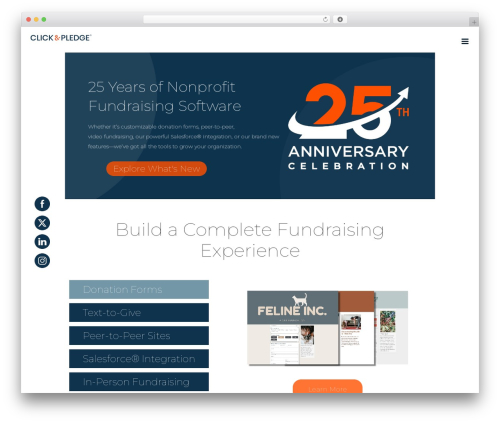 Avada theme WordPress - clickandpledge.com
