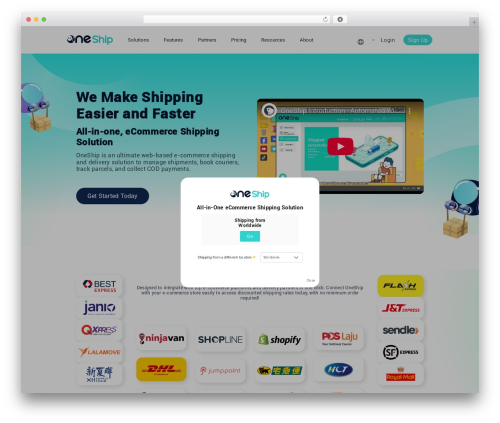 Avada WordPress shop theme - oneship.io