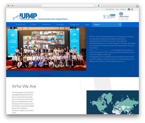 Avada WordPress theme - iupap.org