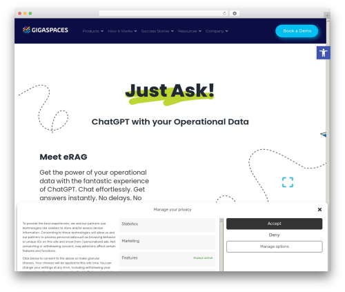 Avada WordPress theme design - gigaspaces.com