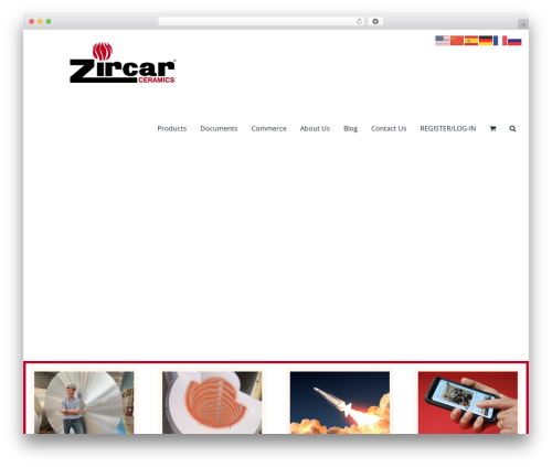 Avada WordPress theme - zircarceramics.com