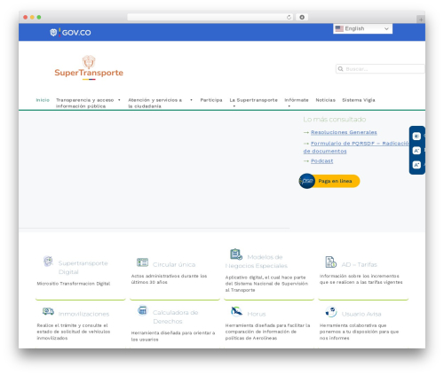 Avada WordPress theme - supertransporte.gov.co