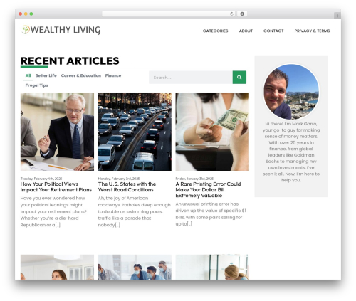 Best WordPress theme GeneratePress - wealthyliving.com