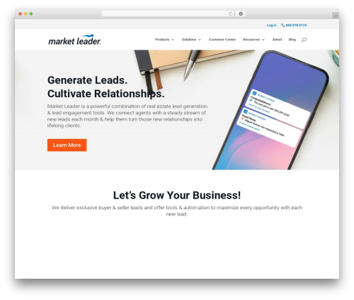 Best WordPress theme Divi - marketleader.com
