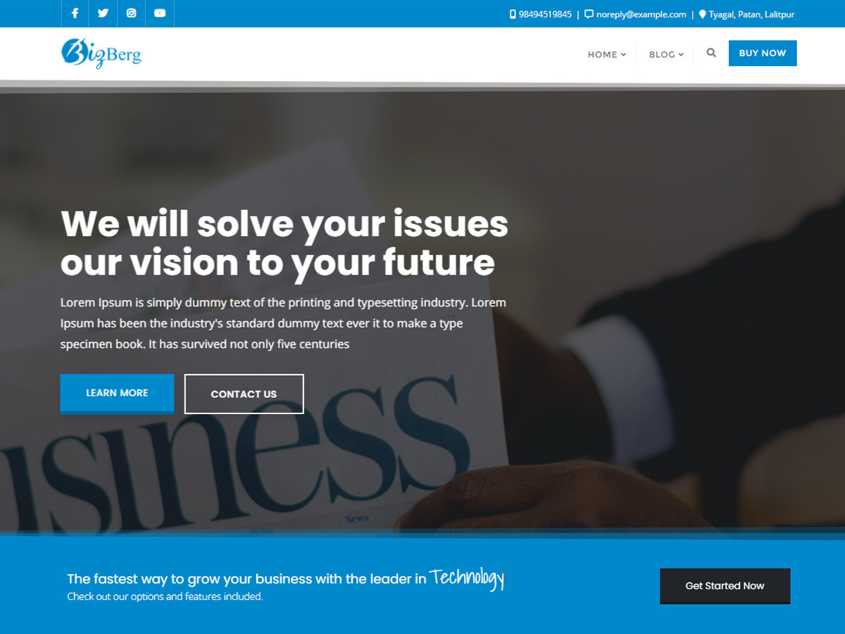 Bizberg company WordPress theme