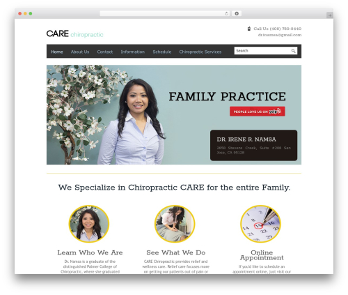 BlackBird premium WordPress theme - care-chiro.com