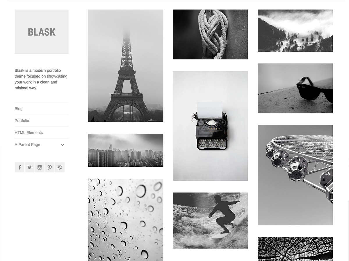 Blask free WordPress theme