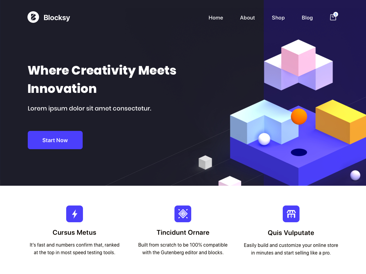 Blocksy WordPress portfolio theme