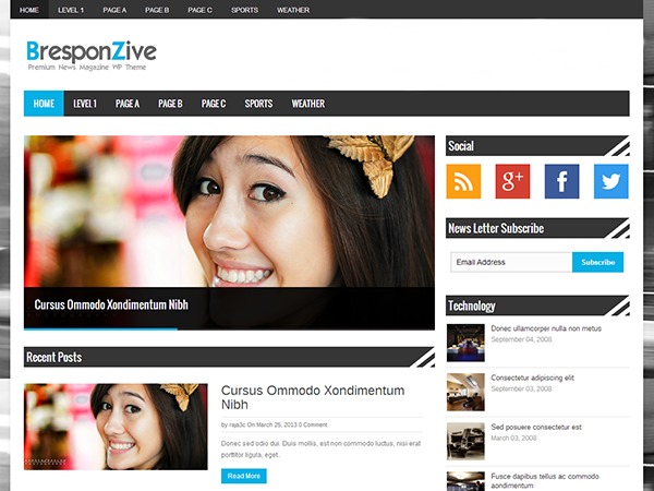 BresponZive Free WordPress Themes Download