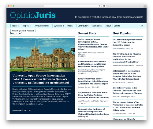 Bridge WordPress page theme - opiniojuris.org
