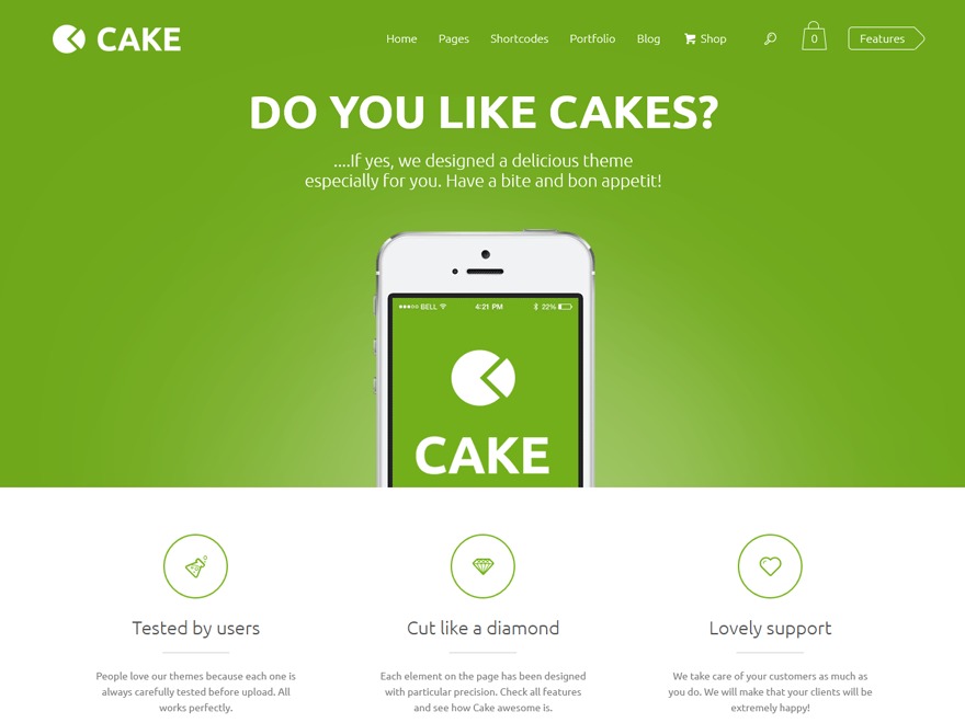 Cake top WordPress theme by Muffin group