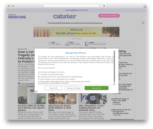 Catster Child Theme newspaper WordPress theme - catster.com