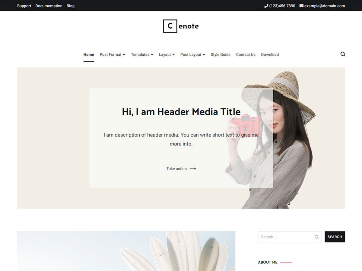 Cenote WordPress blog theme by Themegrill
