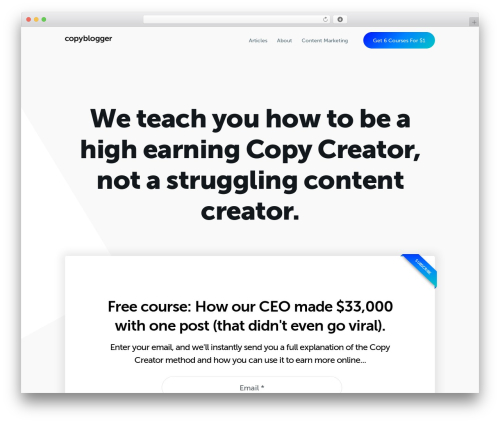 Copyblogger 5.0 WordPress blog theme - copyblogger.com