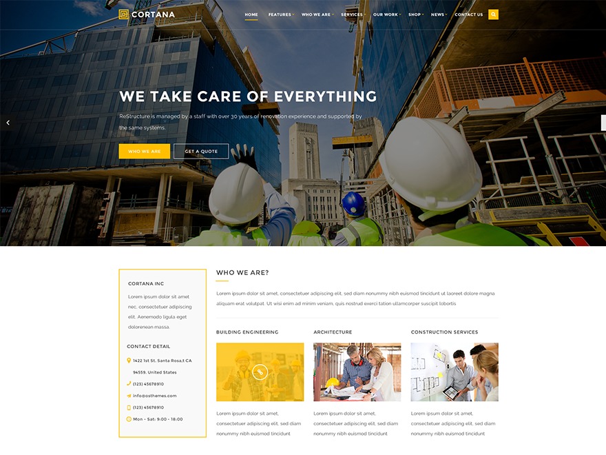 Cortana WordPress website theme