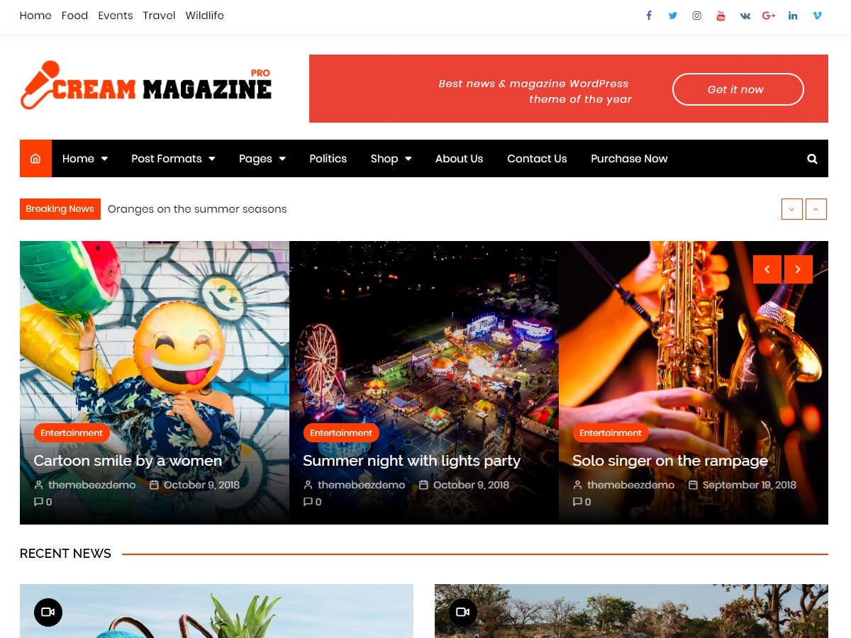 Cream Magazine Pro WordPress store theme