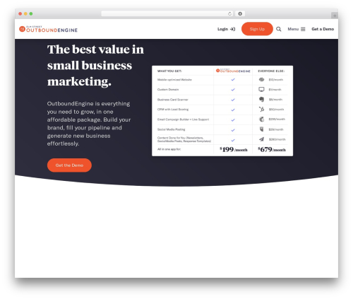 Custom Theme company WordPress theme - outboundengine.com