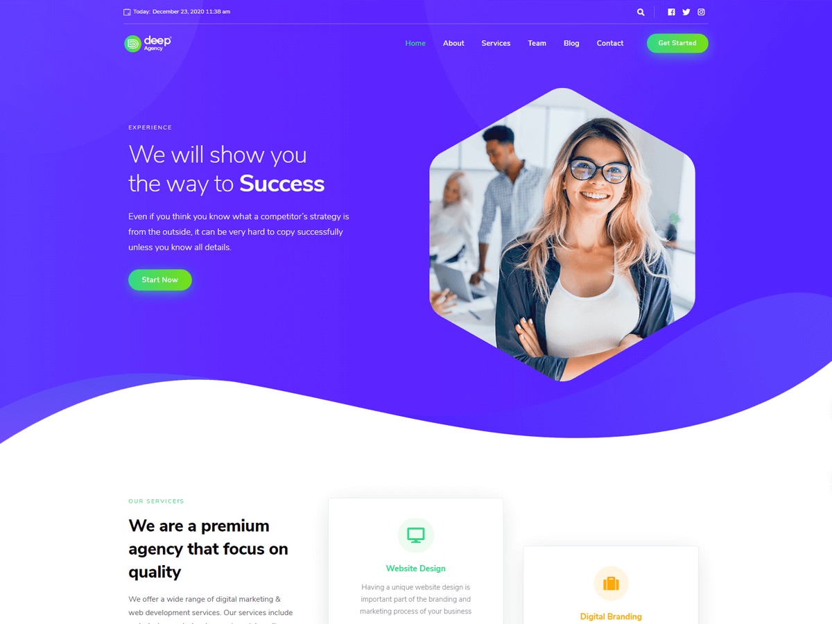 Deep best WordPress theme