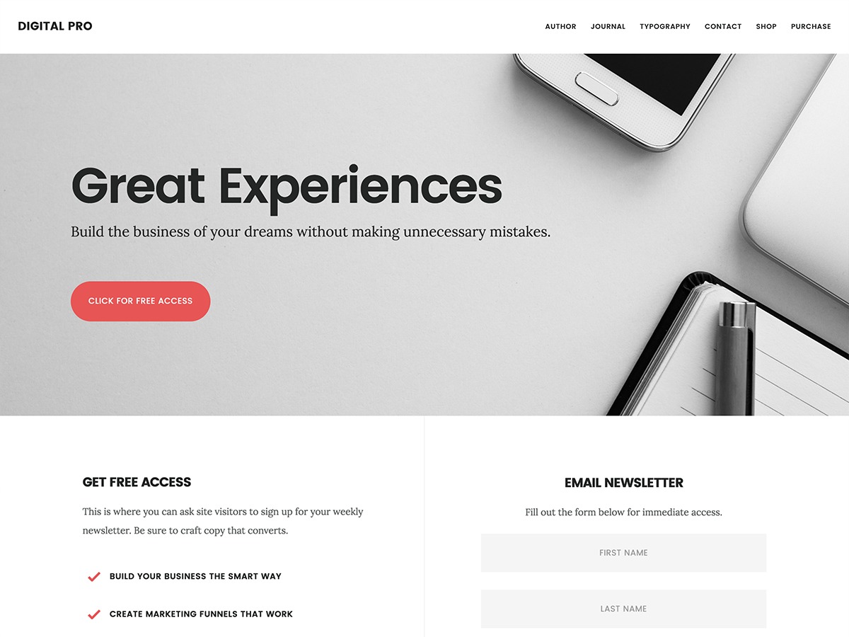 Digital Pro WordPress photo theme by StudioPress