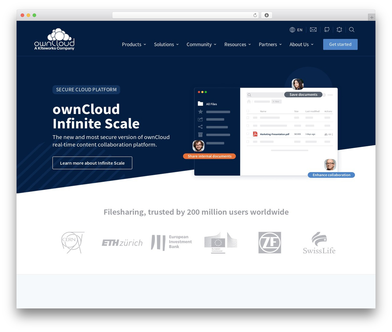 Divi business WordPress theme - owncloud.com