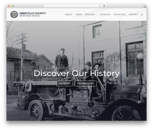 Divi theme WordPress - abbevillecountyhistoricalsociety.org
