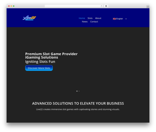 Divi WordPress gaming theme - live22.com