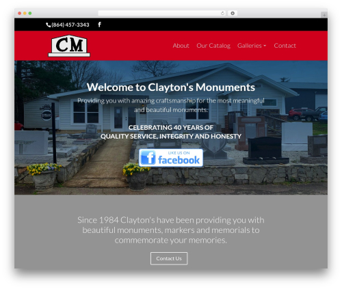 Divi WordPress page theme - claytonsmonuments.com