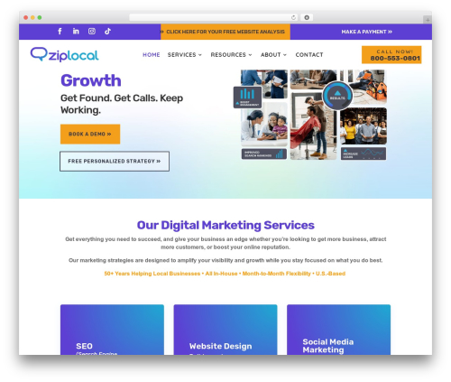 Divi WordPress theme for business - ziplocal.com