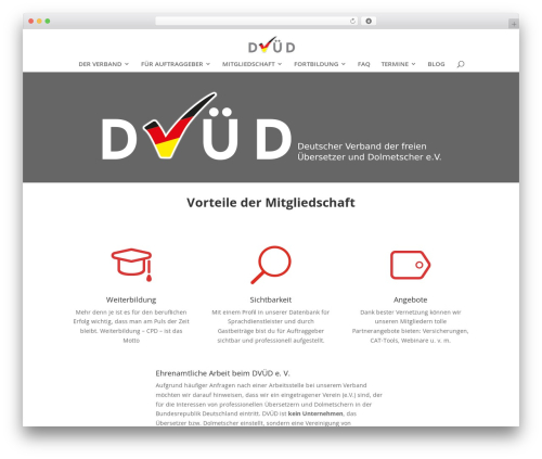 Divi WordPress theme design - dvud.de