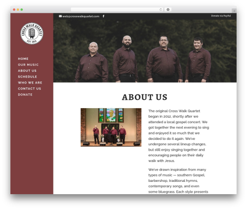 Divi WordPress theme - crosswalkquartet.com