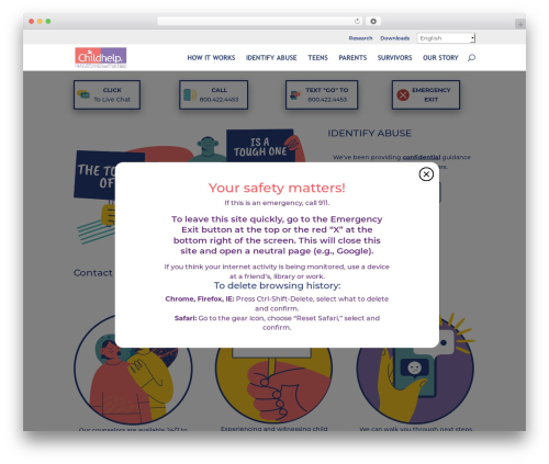Divi WordPress theme - childhelphotline.org