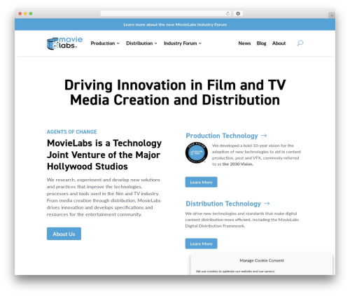 Divi WordPress video theme - movielabs.com