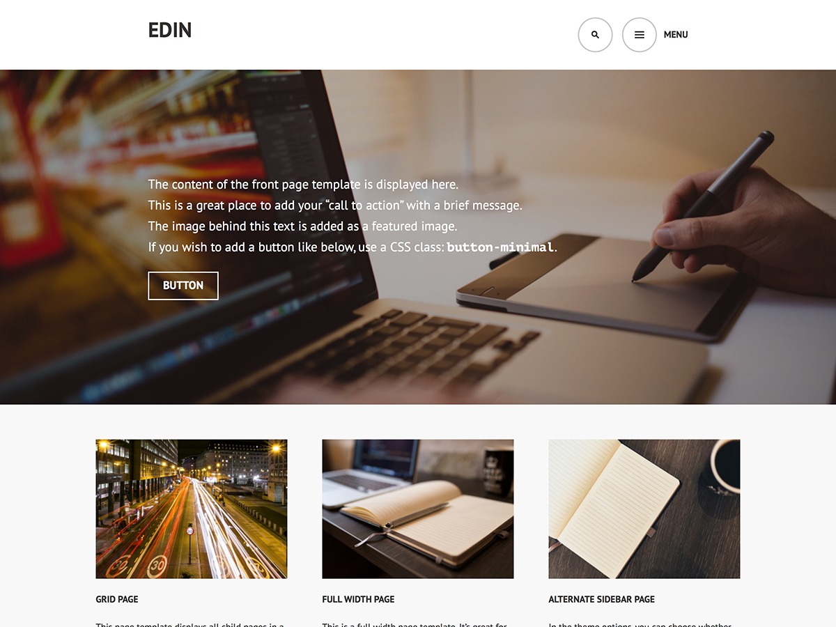 Edin theme free download by Automattic