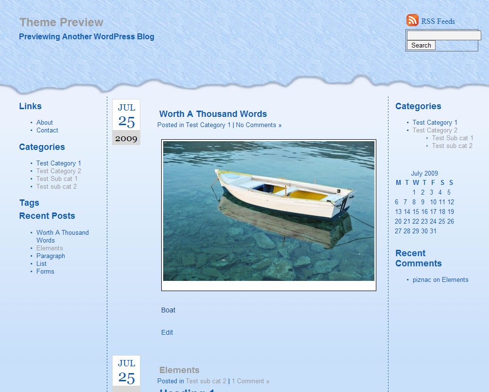 Essentially Blue best WordPress theme
