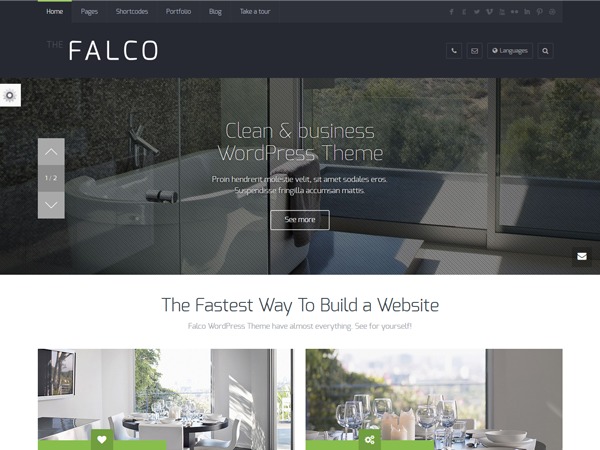 Falco WordPress website theme by Muffin group