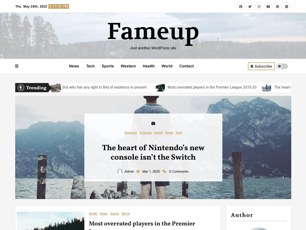 Fameup WordPress news theme