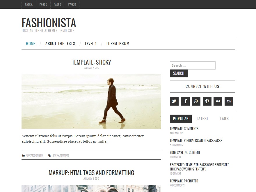 Fashionistas WordPress blog theme by aThemes