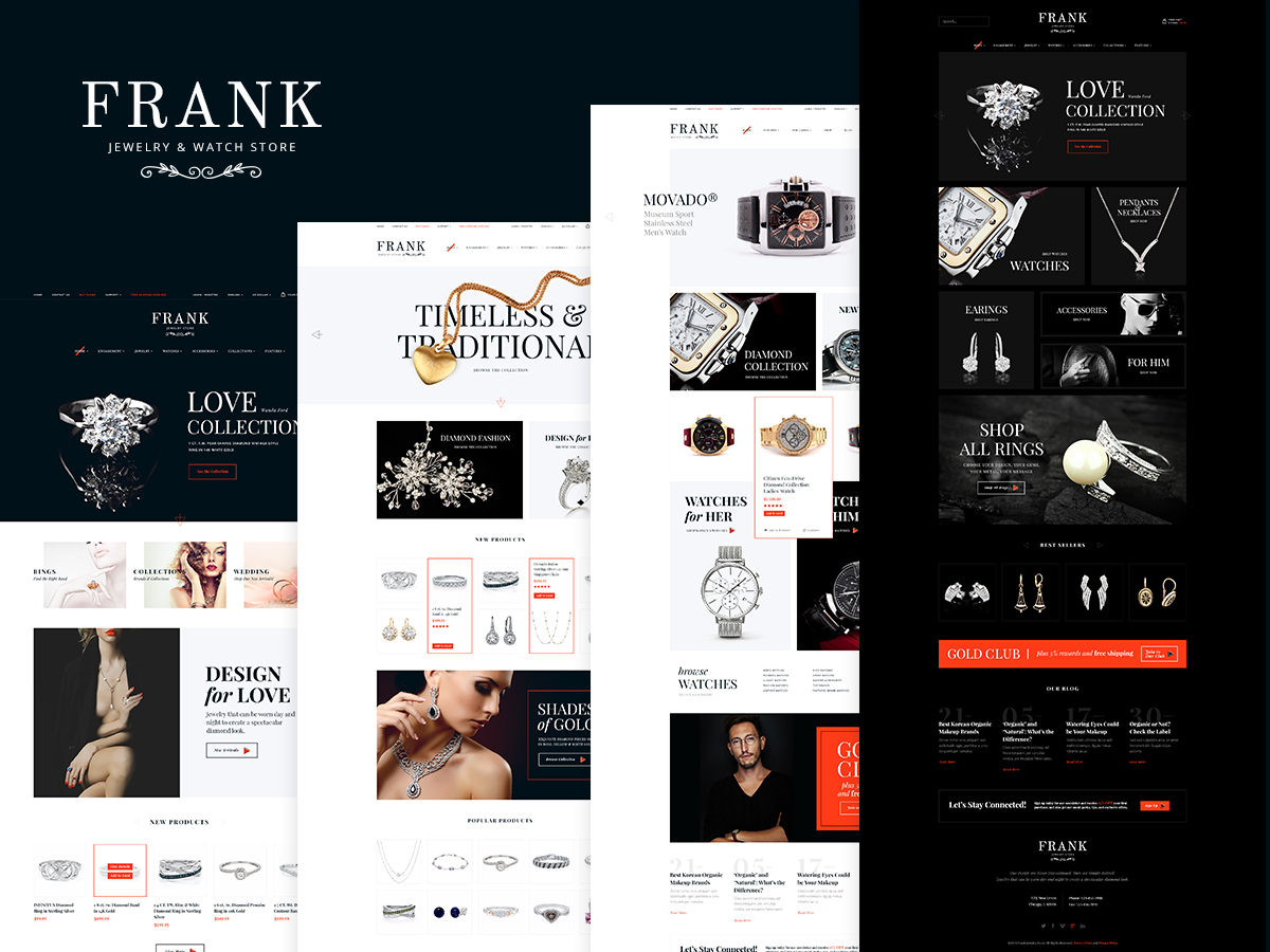 Frank Jewelry Store WordPress ecommerce theme