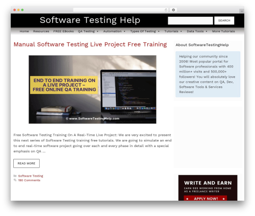 GeneratePress best free WordPress theme - softwaretestinghelp.com