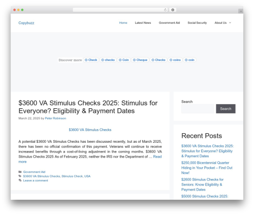 GeneratePress best WordPress magazine theme - copybuzz.com