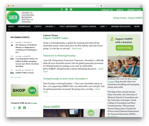 GeneratePress business WordPress theme - sabew.org
