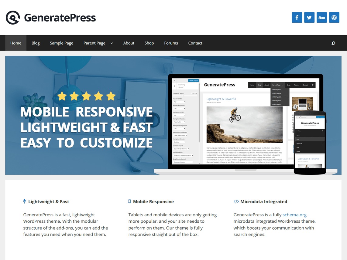 GeneratePress Child 02 WordPress shop theme by Tom Usborne