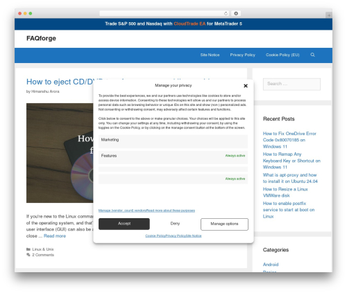 GeneratePress free WP theme - faqforge.com