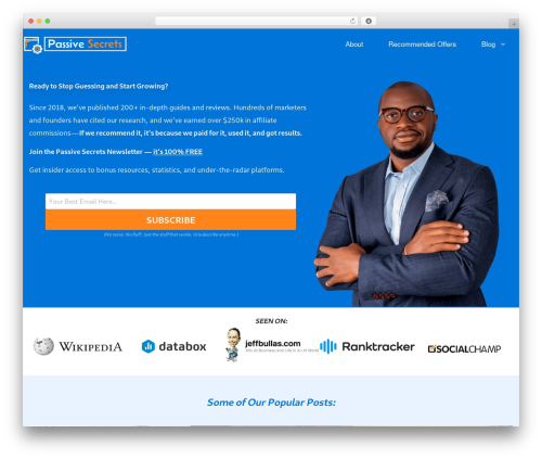 GeneratePress theme WordPress free - passivesecrets.com