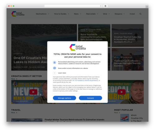 GeneratePress WordPress magazine theme - total-croatia-news.com