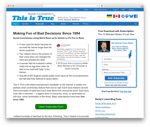 GeneratePress WordPress magazine theme - thisistrue.com