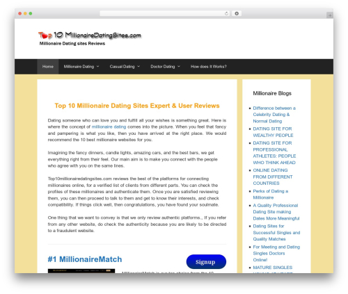 GeneratePress WordPress theme - top10millionairedatingsites.com